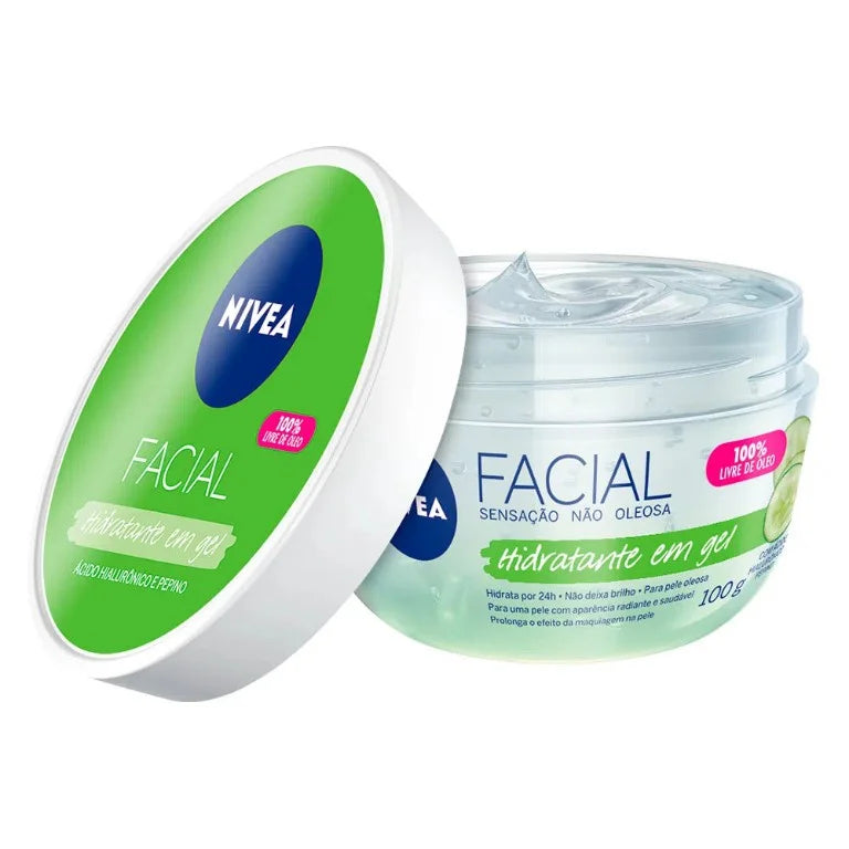 Fresh Nivea Gel Moisturizer Facial - 100g - oil free, with Hyaluronic Acid and cucumber Intense hydration